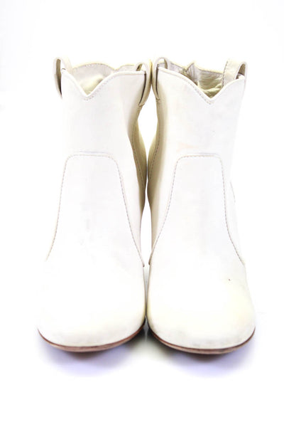 Laurence Dacade Womens Leather Cowboy Ankle Boots White Size 39 9