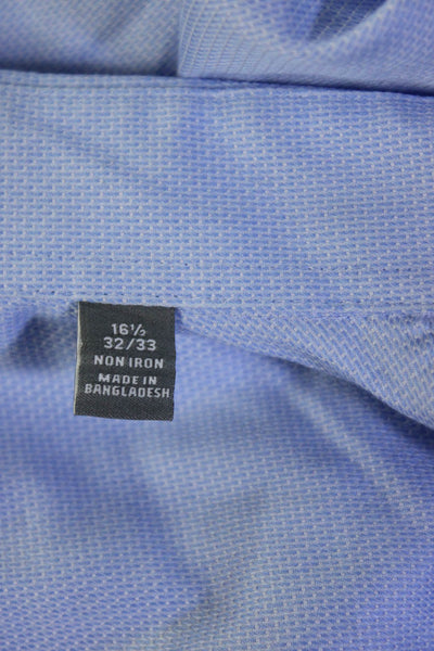 Michael Kors Mens Regular Fit Button Down Dress Shirt Blue Size 16.5 32/33