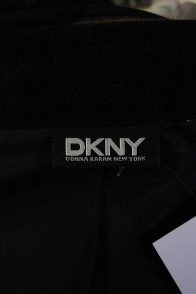 DKNY Womens Embroidered Round Neck 3/4 Sleeve Snap Close Jacket Black Size S