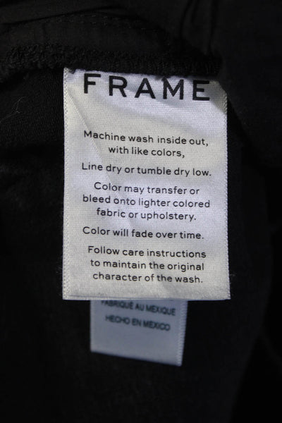 Frame Womens High Rise Stonewashed Fringe Mini Boot Cropped Jeans Gray Size 25