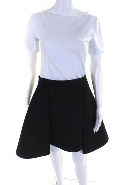 DKNY Womens Black Scuba Pleated Knee Length A-Line Skirt Size 4