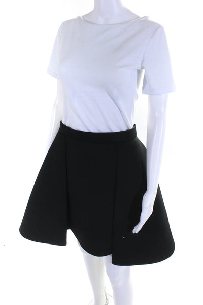 DKNY Womens Black Scuba Pleated Knee Length A-Line Skirt Size 4