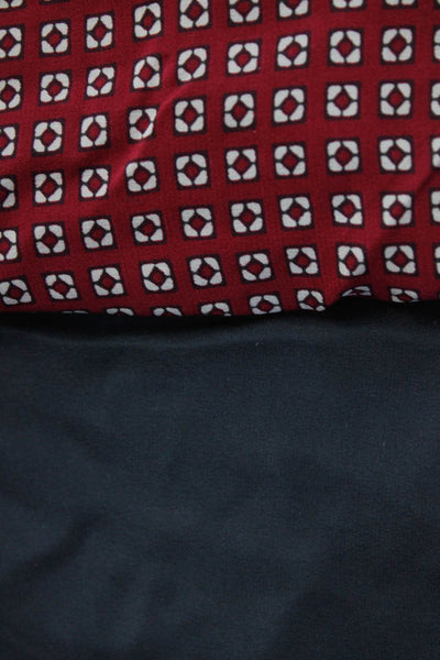 Madewell Womens Silk Geometric Print Short Sleeve Blouse Top Red Size XS Lot 2