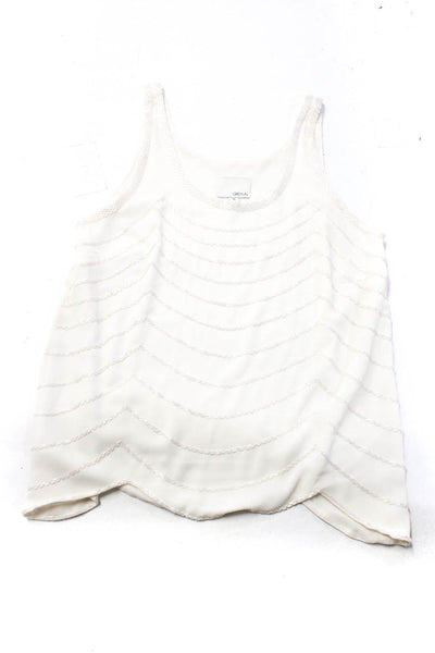 Greylin Anthropologie Womens Feather Print V-Neck Tank Top Black Size XS S Lot 2