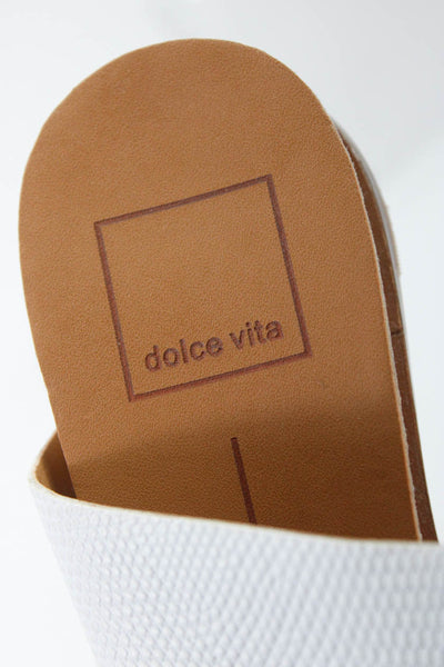 Dolce Vita Womens Two-Toned Open Toe Double Strap Slide On Sandals Beige Size 6M