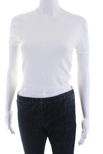 DKNY Women's Cotton Short Sleeve Crewneck T-Shirt White Size M