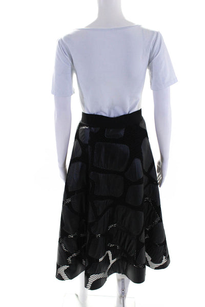 DKNY Women's Mesh Cut Out A Line Maxi Skirt Black Size XS