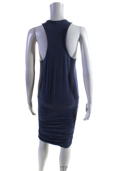 Sundry Womens Sleeveless Ruched Dress Blue Cotton Blend Size 0