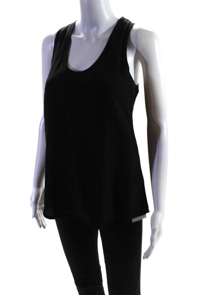 Joie Womens Silk Racer Back Tank Top Black Size Extra Small