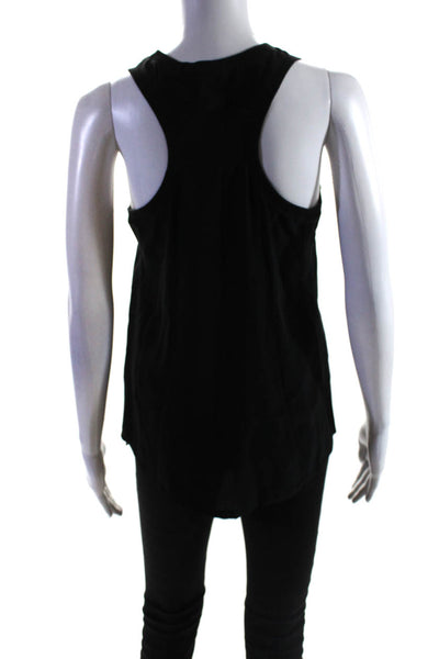 Joie Womens Silk Racer Back Tank Top Black Size Extra Small
