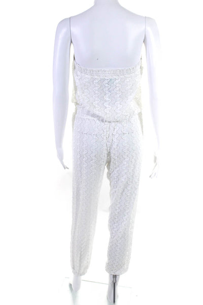 Melissa Odabash Women's Strapless Drawstring Waist Jumpsuit White Size S