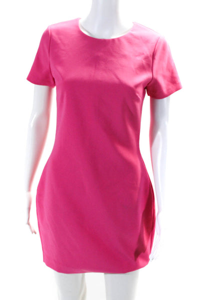 Likely Women's Round Neck Short Sleeves Bodycon Mini Dress Pink Size 6