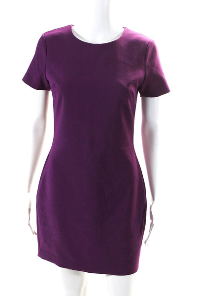 Likely Women's Round Neck Zip Closure Bodycon Mini Dress Purple Size 6