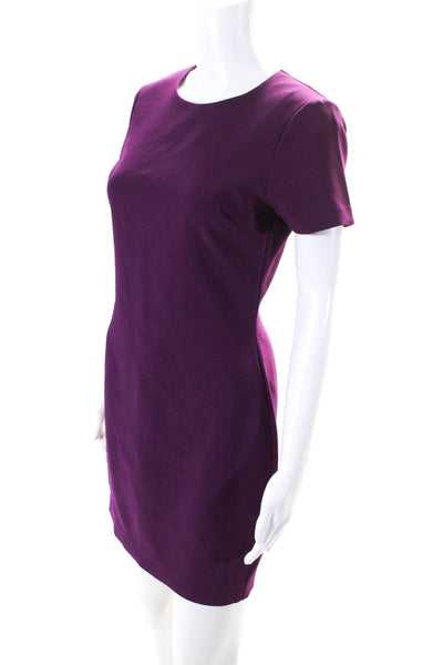 Likely Women's Round Neck Zip Closure Bodycon Mini Dress Purple Size 6