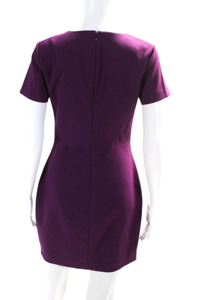 Likely Women's Round Neck Zip Closure Bodycon Mini Dress Purple Size 6