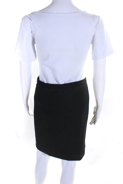 Elie Tahari Womens Elastic Waist Ponte Knee Length Pencil Skirt Black Size 6