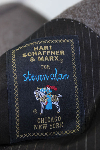Hart Schaffner Marx For Steven Alan Men's Two Button Blazer Brown Size 40R