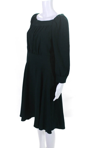 Eliza J Women's 3/4 Sleeve A Line Knee Length Dress Green Size 10