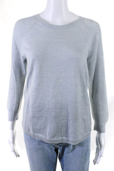 J Crew Womens Light Gray Merino Wool Crew Neck Pullover Sweater Top Size S