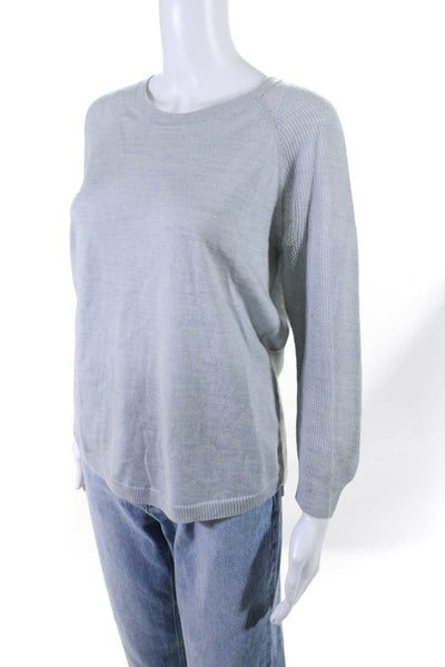 J Crew Womens Light Gray Merino Wool Crew Neck Pullover Sweater Top Size S