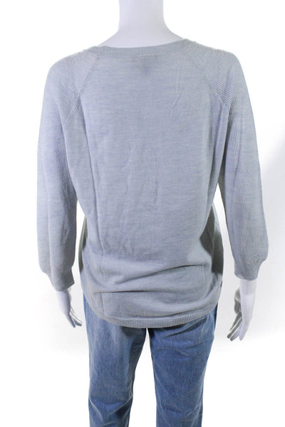 J Crew Womens Light Gray Merino Wool Crew Neck Pullover Sweater Top Size S