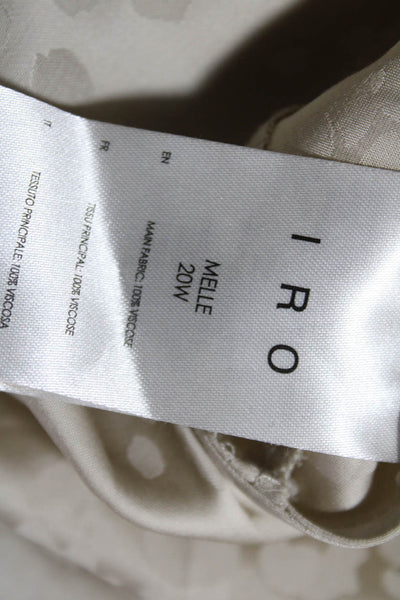 IRO Womens Beige Animal Print V-Neck Long Sleeve Blouse Top Size 34