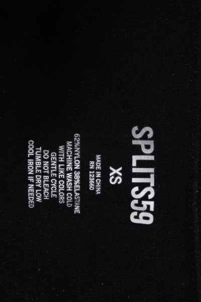 Splits59 Womens Solid Black Pull On Pants Leggings Size XS