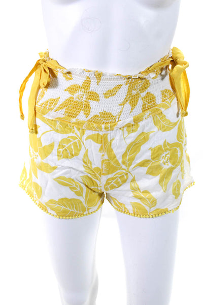 Zimmermann Girls Yellow Cotton Floral Tie Shoulder Sleeveless Romper Size 1
