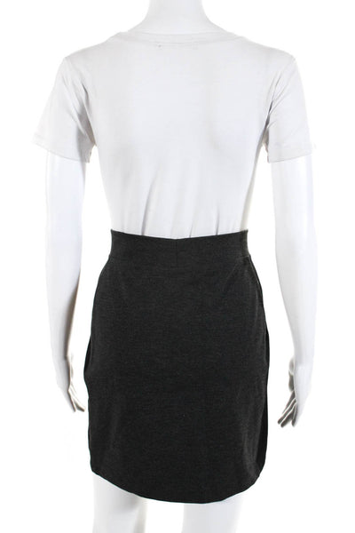 White + Warren Womens Gray Black Color Block Mini Knit Pencil Skirt Size M