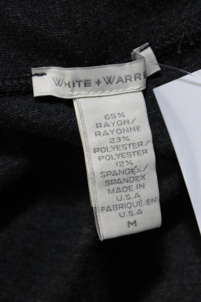 White + Warren Womens Gray Black Color Block Mini Knit Pencil Skirt Size M