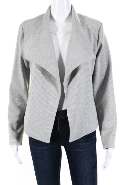 Calvin Klein Womens Light Gray Open Front Cowl Neck Cardigan Sweater Top Size M
