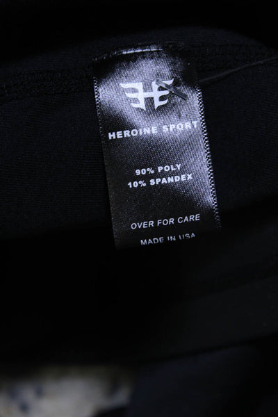 Heroine Sport Womens Long Sleeve French Cuff Full Zip Hooded Jacket Black Size M