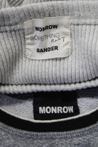 Monrow Bandier Monrow Womens Crewneck Knit Tops Sweatshirt Gray Size M Lot 2