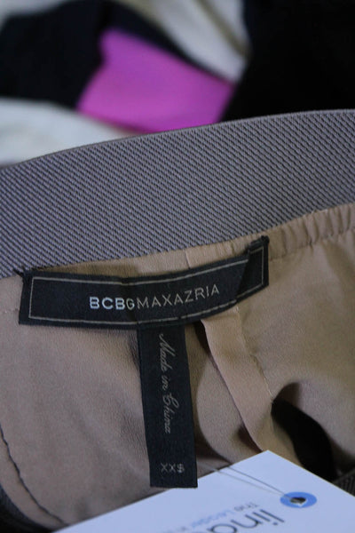 BCBGMAXAZRIA Women's Sequin Knee Length Pencil Skirt Silver Size XXS