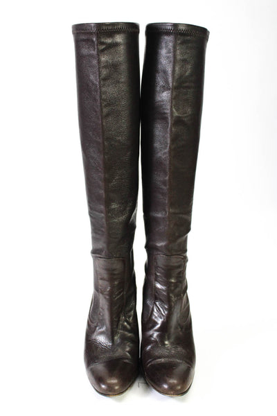Cole Haan Womens Leather Knee High Fashion Boots Brown Size 7.5 B