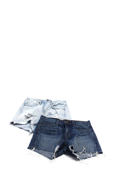 Frame Denim J Brand Womens Fringe Denim Short Shorts Blue Size 25 Lot 2