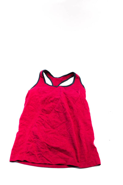 Lululemon Womens Built In Bra Tank Top Short Sleeve Blouse Top Pink Size 8 Lot 2