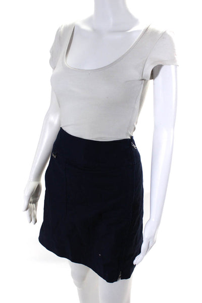 Ralph Lauren Golf Womens Knee Length Front Zip Skort Skirt Navy Blue Size 8