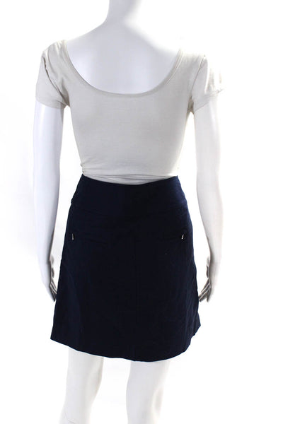 Ralph Lauren Golf Womens Knee Length Front Zip Skort Skirt Navy Blue Size 8