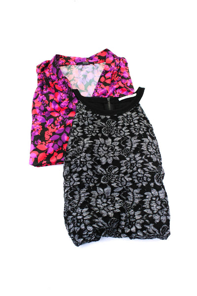 T Tahari Womens Lace Floral Satin Halter Sleeveless Top Blouse Size Small Lot 2