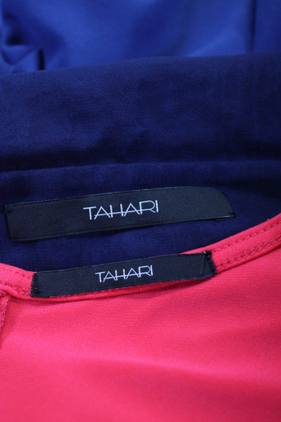 Tahari Womens Sleeveless Collared Button Up Top Blouse Pink Blue Small Lot 2