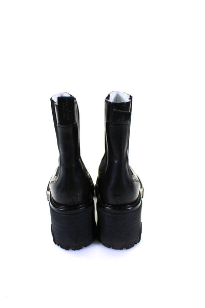 Rag & Bone Women's Leather Platform Block Heel Chelsea Boots Black Size 8