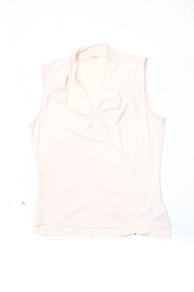 T Tahari Womens Satin Cami Tank Top Blouse Pink White Size Small Lot 2