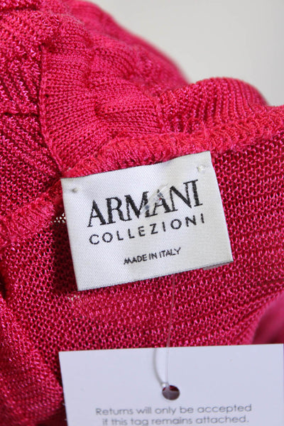 Armani Collezioni Womens Knit Short Sleeve Cowl Neck Cape Cardigan Pink Size S