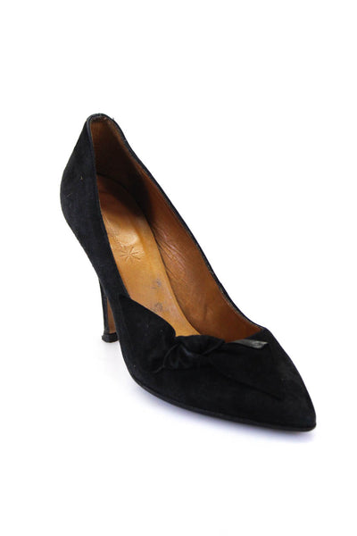 Isabel Marant Womens Suede Pointed Toe Side Bow Pumps Black Size 39 9