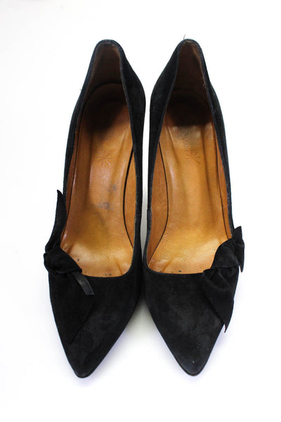 Isabel Marant Womens Suede Pointed Toe Side Bow Pumps Black Size 39 9