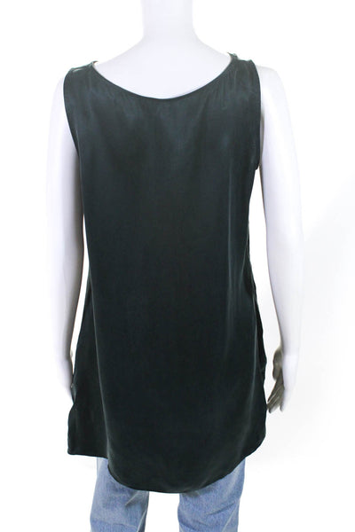 Eileen Fisher Womens Sleeveless Round Neck Pullover Tank Top Blouse Green Size S