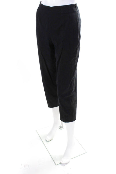 Piazza Sempione Womens High Waist Cropped Straight Leg Pants Navy Blue IT 38