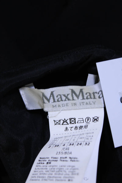 Max Mara Women's Sleeveless Crewneck Blouse Black Size 2