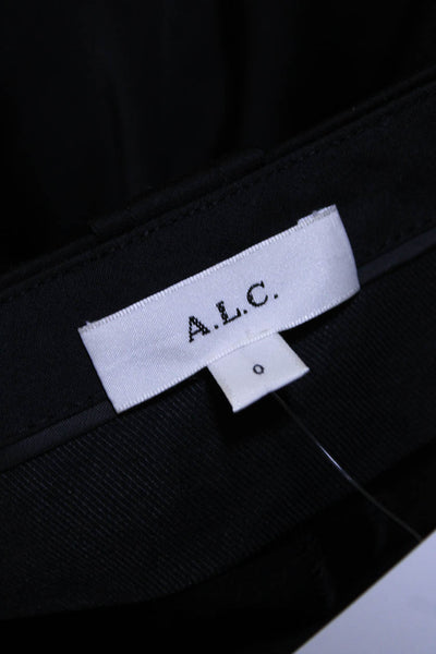 ALC Women's Pleated High Rise Straight Leg Dress Pants Black Size 0